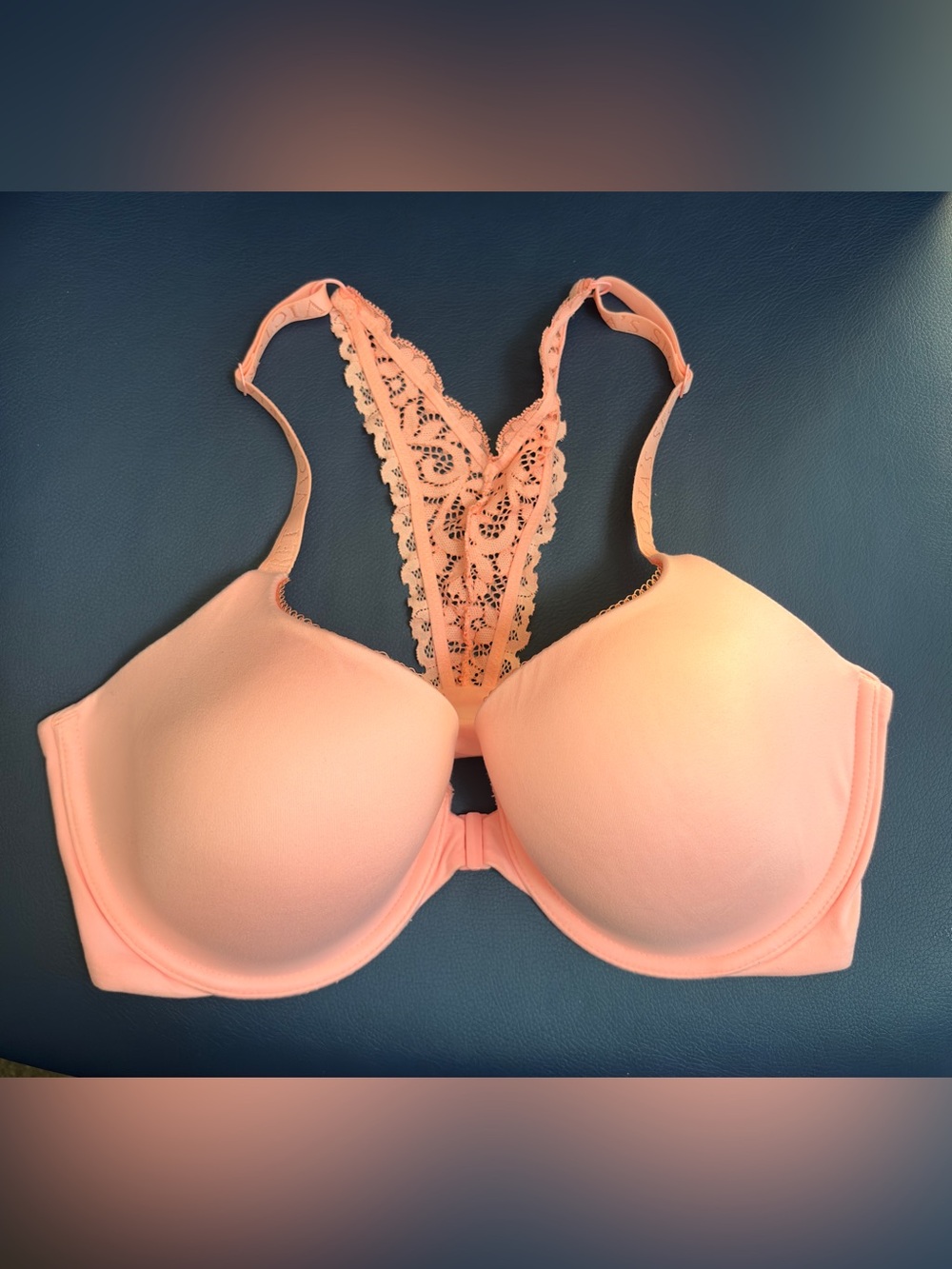 Victoria's Secret Peach Lace Racerback Push-Up Bra